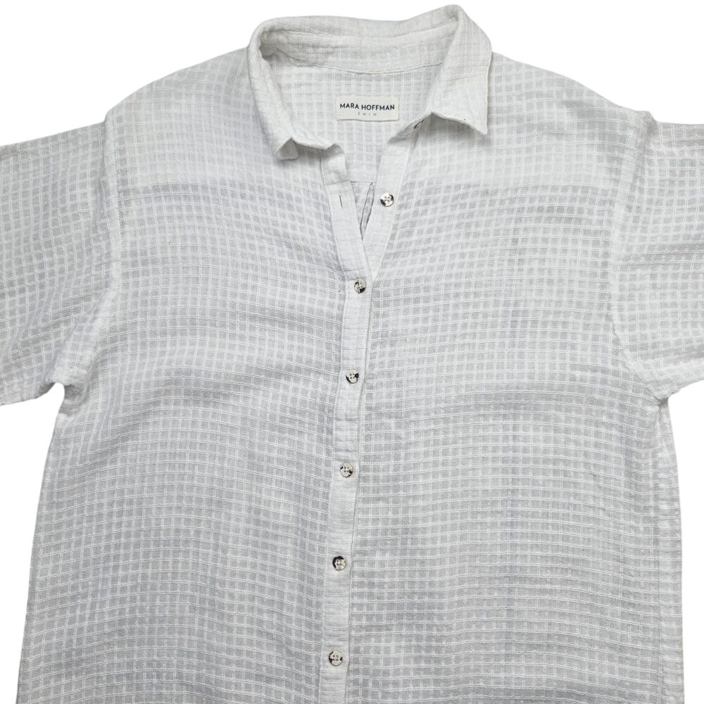 Anthropologie Mara Hoffman Swim S Midi Cover up Dress Shirt Gauze Oversized - Picture 12 of 12